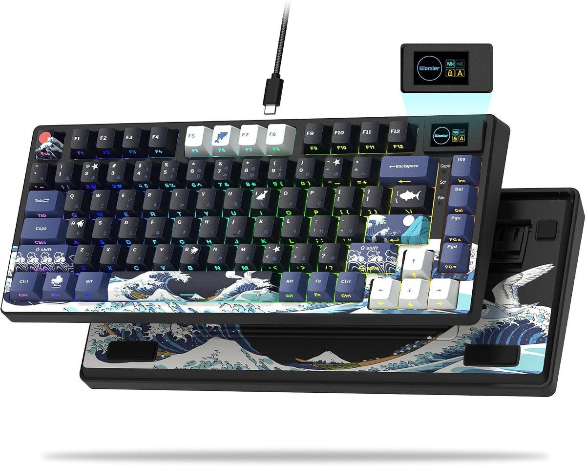Womier SK80 75% Keyboard with Color Multimedia Display Gaming Keyboard
