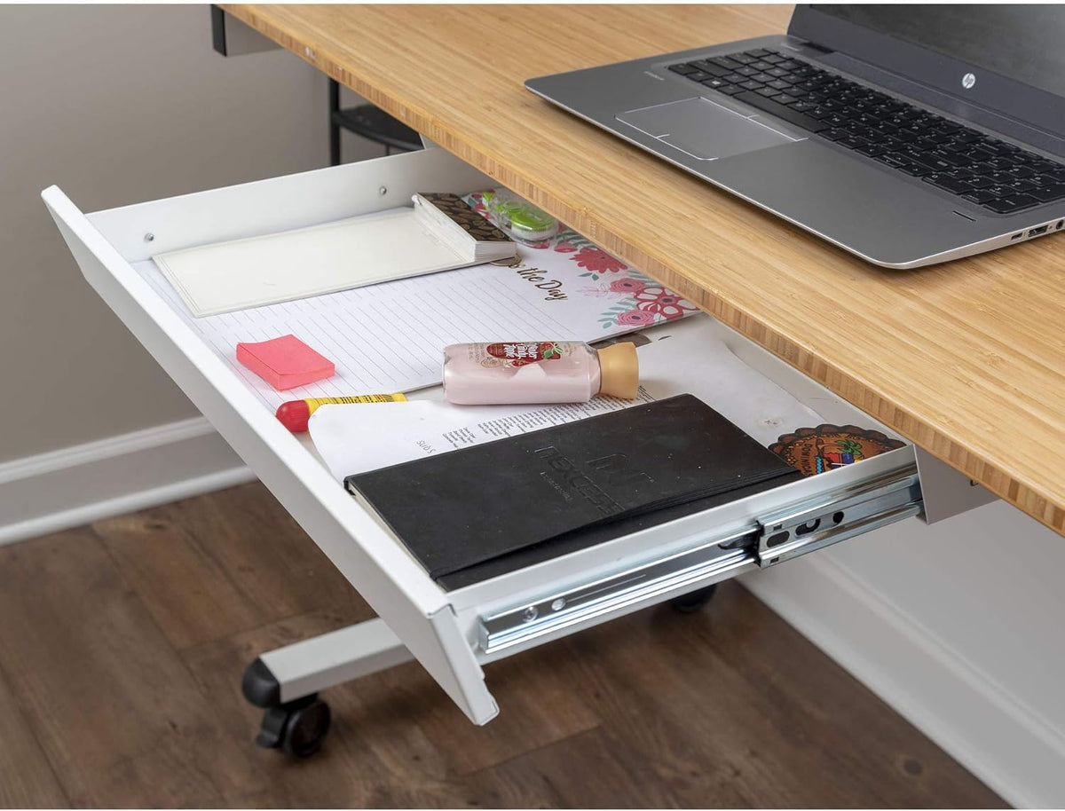 Stand Up Desk Store Add-On Office Sliding Under-Desk Drawer Storage Organizer...