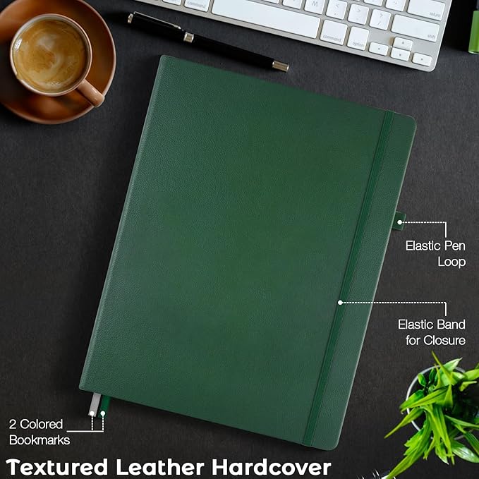 Lined Journal Notebook, 8.5" x 11" Hardcover Leather Notebook - Image 5