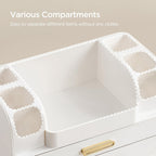 hblife makeup organizer for vanity with brush holder showing dimensions