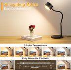 lifmira desk lamp with 2 usb charging ports shown in use