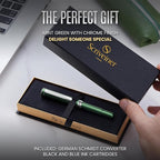 Scriveiner Personalized Luxury EDC Fountain Pen, Stunning Matt Green Pocket Pen - Image 3