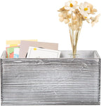 ExoLiry Rustic Gray Wood Mail Box Storage Holder File Organizer Tabletop Wooden by EXOLIRY