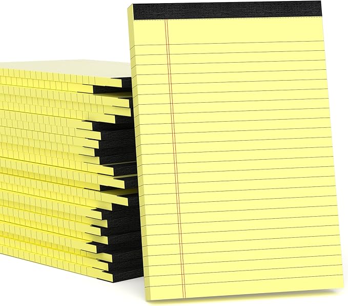 24 Pack Small Legal Pads 5x8 Yellow Note Pads 5x8 College Ruled Notepad Yellow by Aidunmis