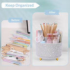 SKYDUE 360 Degree Rotating Desk Organizer, Shining Dual-Purpose Rhinestone - Image 5