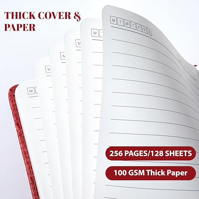 CAGIE Lined Journal for Women Men, Tree Growth Ring Leather Bound Journal - Image 4