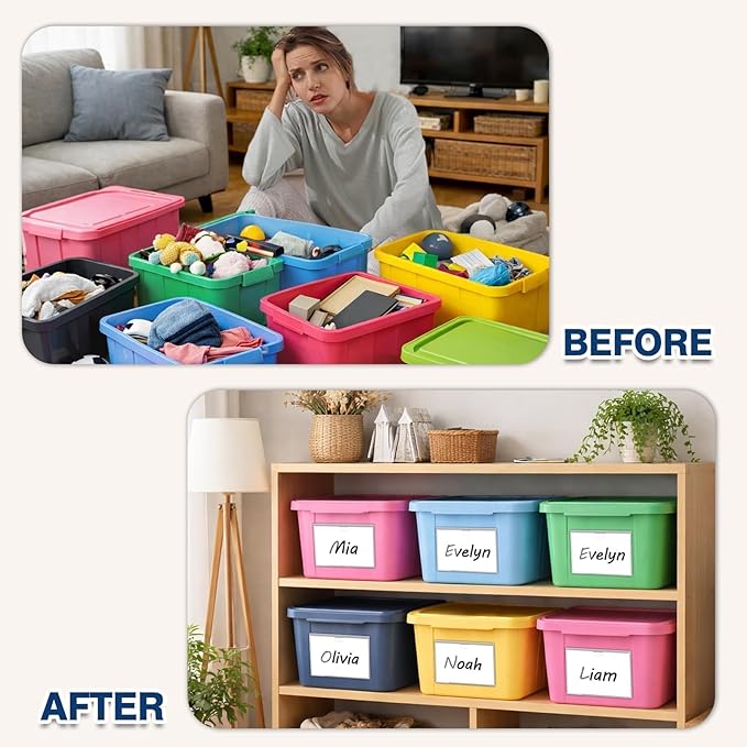 H4D 48 Pack Labels for Storage Bins, Tote Label Pockets for Organizing Storage - Image 5
