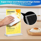 Acrylic Sign Holder 5x7, 11 Pack Clear TableTop Sign Holder-Sided, Plastic - Image 6