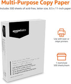 Amazon Basics Multipurpose Copy Printer Paper, 8.5 x 11 Inches, 20 lb, 1 Ream - Image 2