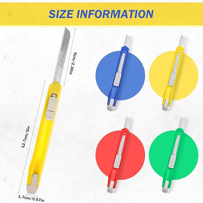 Zhehao 500 Pcs Box Cutters Bulk Retractable Utility Knife Office Supplies 14mm - Image 2