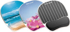 Fellowes Photo Gel Mouse Pad Wrist Rest with MICROBAN - Black Chevron (9549901) (Pack of 4)