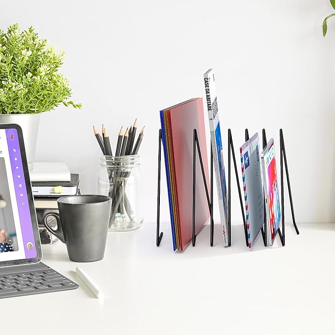 2 Sets Triangle File Folder Rack, 7 Sections File Holder, File Storage - Image 4
