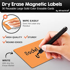 Attractivia Dry Erase Magnetic Labels 5.6 x 3.7 in, Solid Colors, Large Dry - Image 2