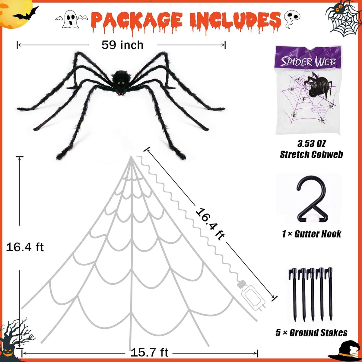 Halloween Spider Web Decoration 250 LED Halloween Decorations Outdoor