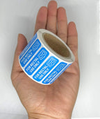 500 for Rectal Use Only Stickers / 1.5" x .433" Blue Stickers with Permanent Adhesive Made with Durable PVC Material Waterproof - White Lettering, Easy to Read
