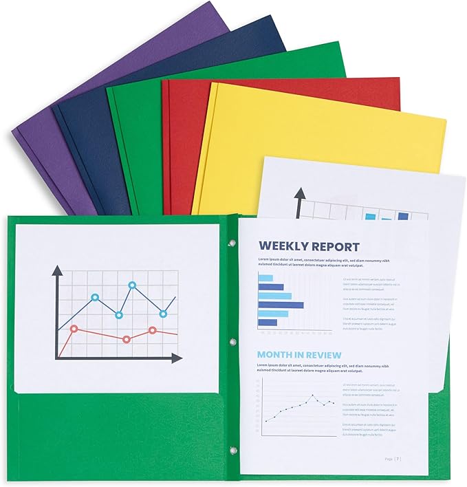 Blue Summit Supplies 100 Paper Two Pocket Folders - Image 7