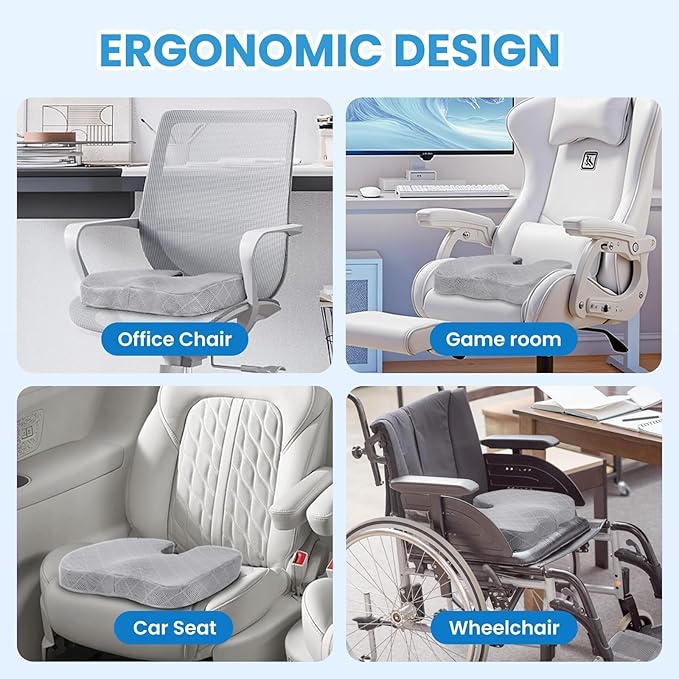 TushGuard Office/Car Seat Cushion, Non-Slip Sciatica & Back Coccyx Tailbone - Image 5