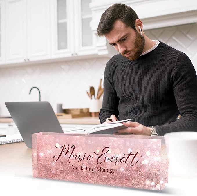 Personalized Name Plate for Desk Custom Acrylic Desk Name Plate Custom Employee - Image 3