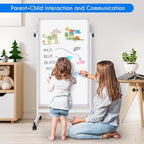 maxtek Rolling White Board, 48 x 24 Height Adjustable Whiteboard on Wheels - Image 5
