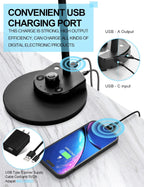 bohon led desk lamp with usb charging port, side view