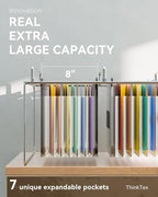 ThinkTex Plastic Expanding Hanging File Folders, 7 Innovative 1.2" Accordion - Image 4