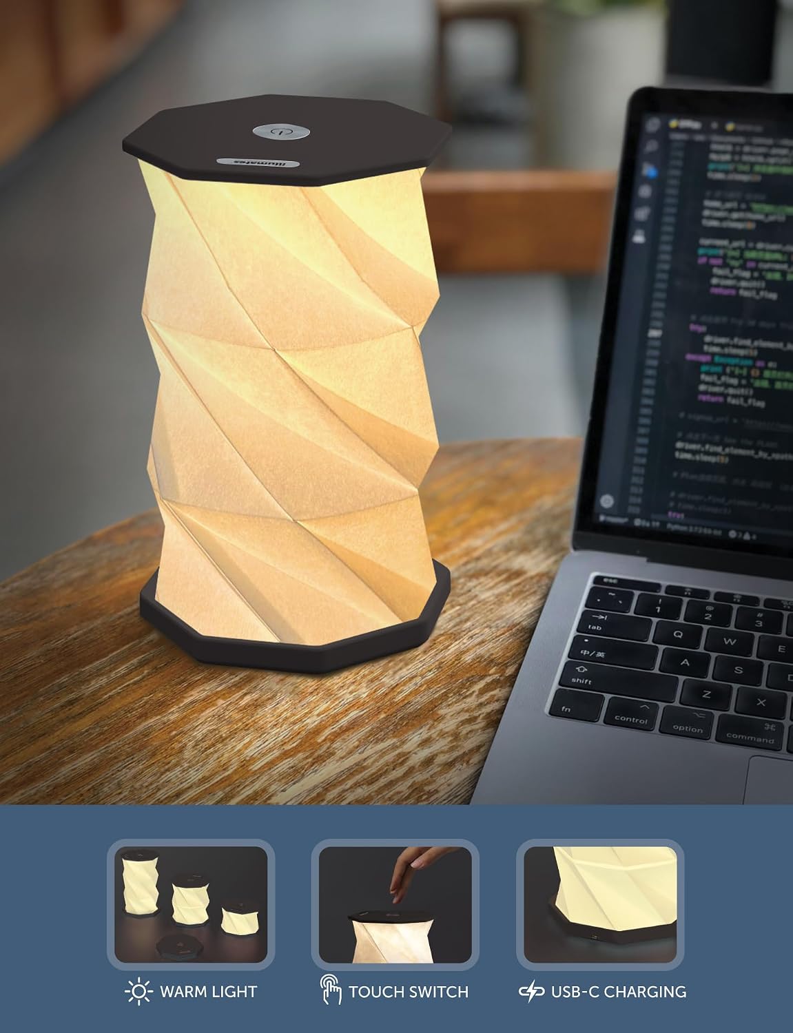 Origami Expanding Foldable LED Desk Lamp – USB Rechargeable & Portable - ...