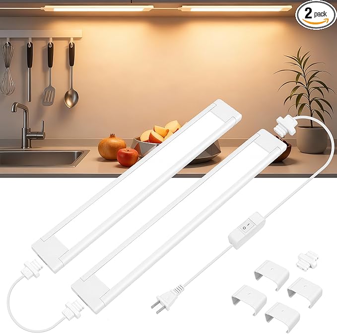 maylit Under Cabinet Lighting Plug in, Renter Friendly Lamp, Wired 110V 120V by maylit