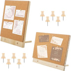 Fiwochic 2 Pcs Desktop Cork Board 9.8'' x 8.3'' Wood Frame Bulletin Board by Unknown