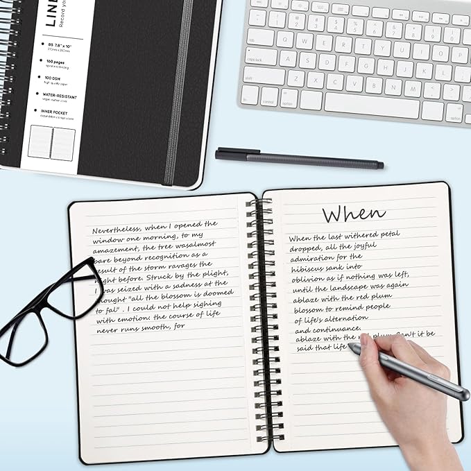 Lined Spiral Journal Notebook, B5 Spiral Notebook, 7.8''×10'' Journaling - Image 3