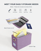 Oterri File Organizer With Lid, Hanging Filing Box With Mesh Pocket, Document - Image 4