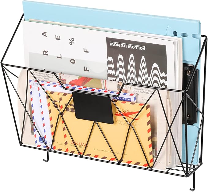 YBING Hanging Wall File Organizer Wall File Holder 3 Pockets Wall-Mounted File - Image 3