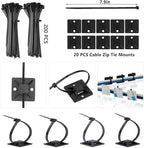 ELII 300PCS Cable Management Kit, 4 Cable Sleeve 35 Cable Clips - Image 7