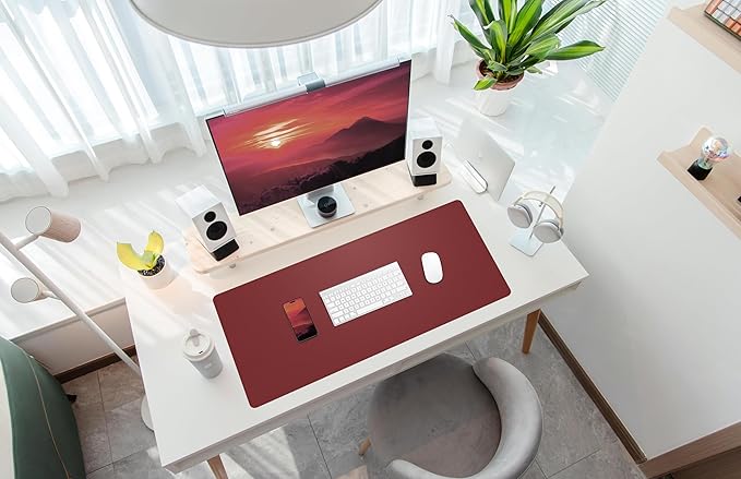 Desk Mat 35" x 17" Leather Desk Pad Protector - Image 8