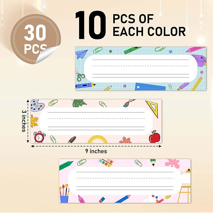 Name Tags for Classroom Cubbies, 30 Colorful Name Plates for Desks, Back to - Image 2