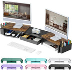 gianotter dual monitor stand riser with drawer and, main product view