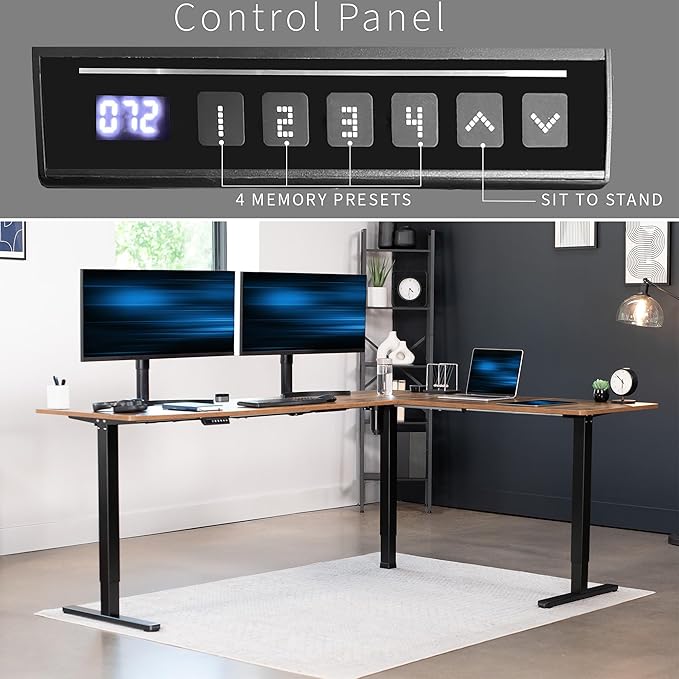 VIVO Electric Corner 84 x 63 inch L-Shaped Standing Desk, Memory Height - Image 5