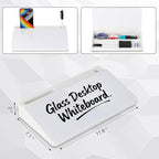 Small Glass Desktop Whiteboard 11.8×7”, Dry Erase Note Memo Board, Desk - Image 2