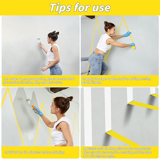 4 Rolls Yellow Painters Tape Bulk 4 inch x 60 Yards, Total 240 Yd, Painters - Image 5