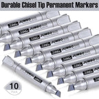 Fuutreo 10 Pack Jumbo Permanent Markers Bulk Large Chisel Tip Permanent Markers - Image 4