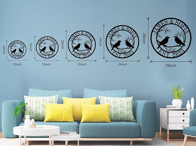 ENFODREAM Personalized Wedding Couple Sign | Modern Metal Name Sign - Image 5