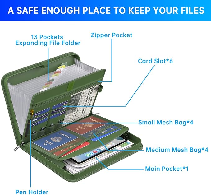 ENGPOW Accordion File Organizer, Fireproof Expanding File Folder - Image 5
