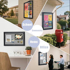 Homezelle Enclosed Bulletin Board 36"x24" Outdoor Weatherproof Cork Noticeboard - Image 5