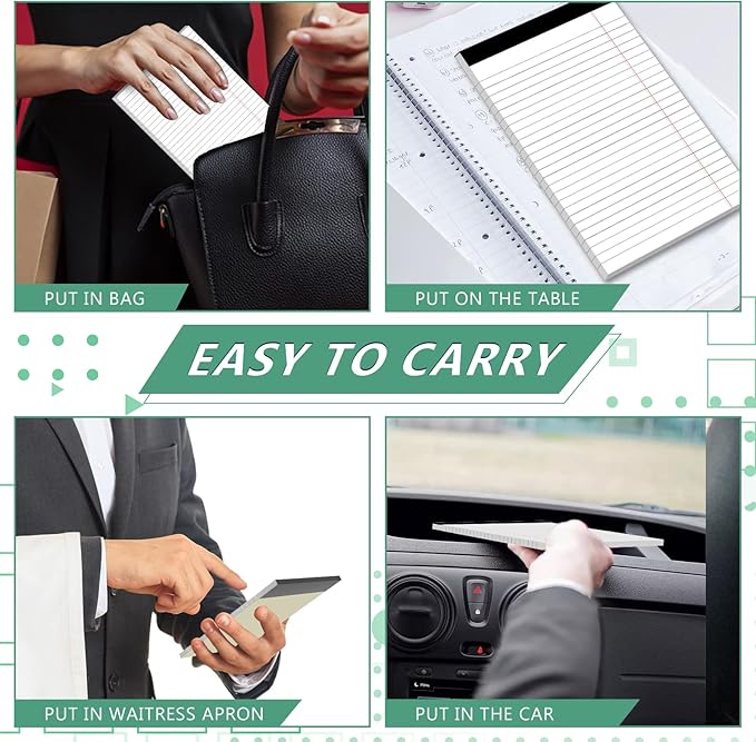 Legal Pads 5×8 Inch Notepad, 12 Pack Note Pads College Ruled Perforated Memo Pad - Image 6