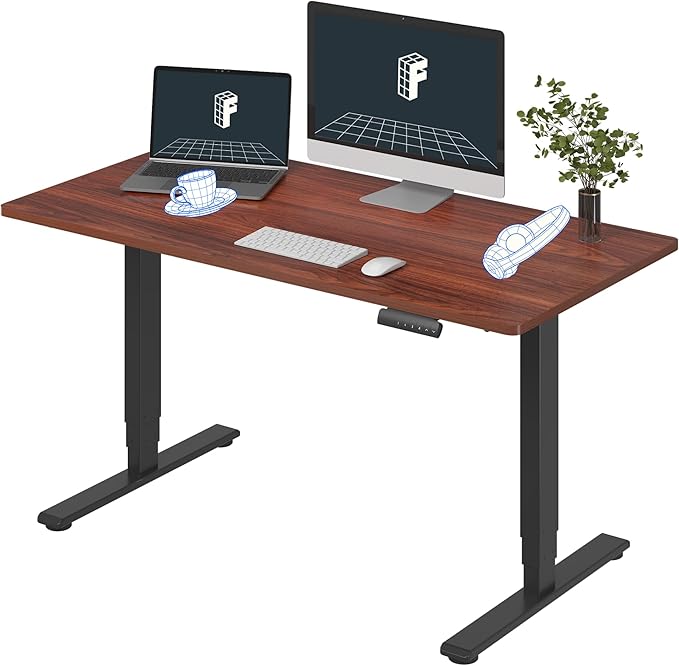FLEXISPOT E6 3-Stage Dual Motor Electric Standing Desk 55 x 28 Sit Stand Up Desk by FlexiSpot