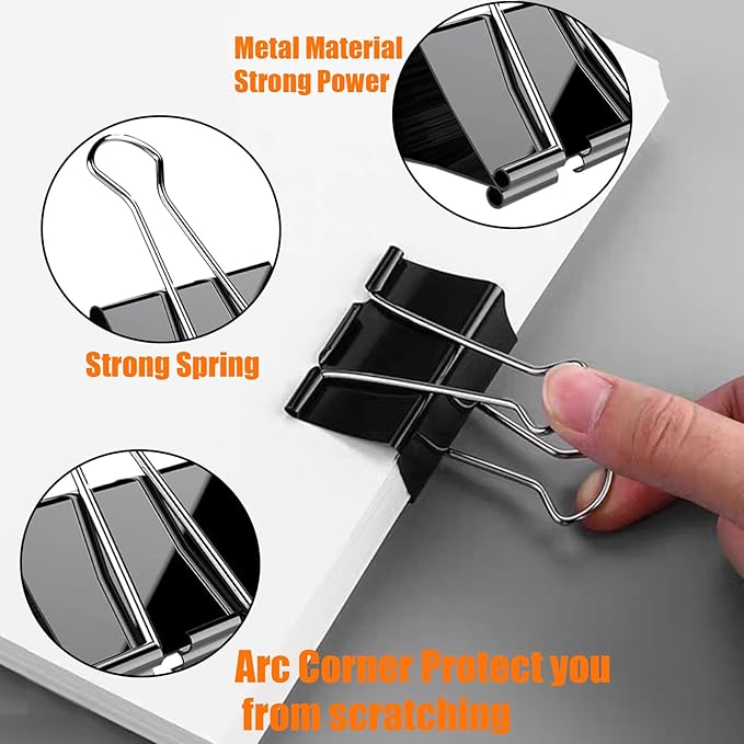 Extra Large Binder Clips 2 Inch, Heavy Duty Big Binder Clips Big Paper Clamps - Image 5