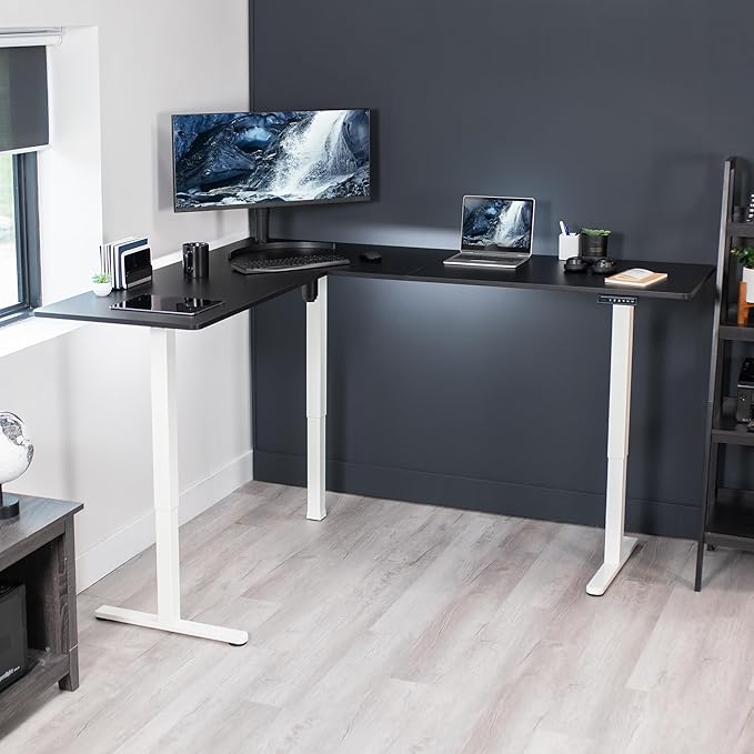 VIVO Electric Corner 75 x 63 inch L-Shaped Standing Desk, Memory Height - Image 2