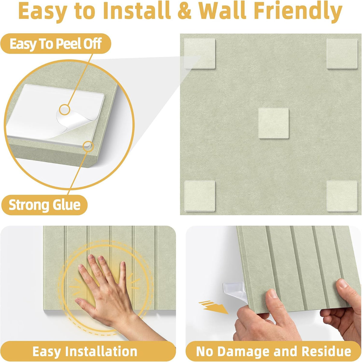 Large Cork Board for Walls Bold-Stripe Bulletin Board with 60 Adhesive Tabs