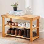 Pipishell 3 Tier Bamboo Shoe Rack Bench - Image 3