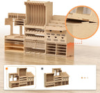 wooden model kit tool organizer storage rack, paint showing dimensions