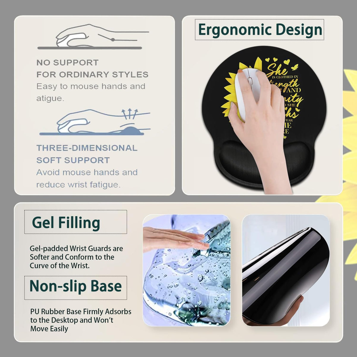 Large Mouse Pad, Ergonomic Mouse Pad with Wrist Rest and Keyboard Wrist Rest ...
